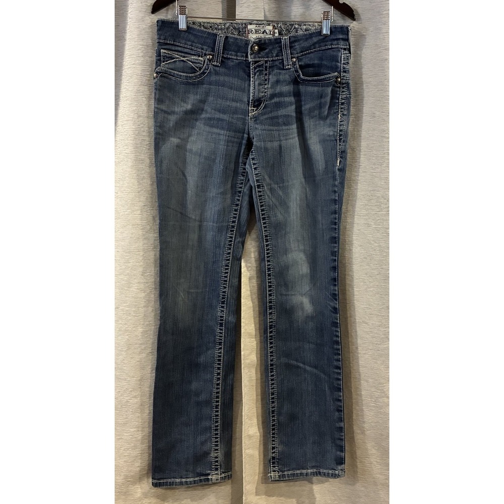 Ariat Women's Real Denim Jeans Size 31L Boot Cut Light Wash Western